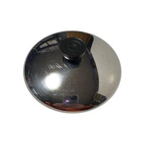Vintage Revere Ware Stainless Steel 3qt Lid With Black Knob For Cookware Or Pots